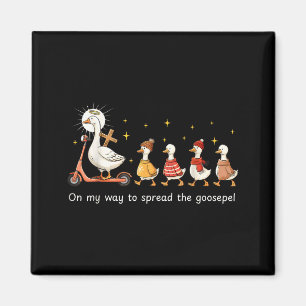 Imã A Caminho de Espalhar o Evangelho Funny Goose Chri