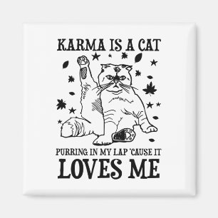 Imã A Carma Engraçada É Um Gato A Purgar No Meu Lap Po