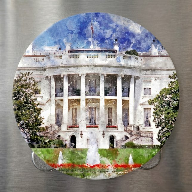 Imã A Casa Branca em Washington, DC – Fachada Sul (The White House in Washington DC – Southern Facade. Magnet)