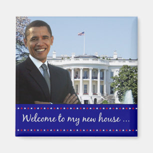 Imã A casa nova de Obama - ímã quadrado