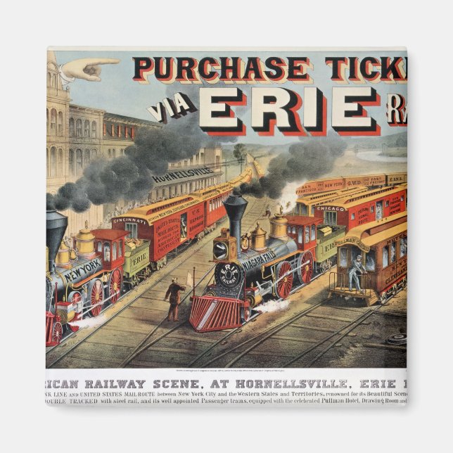 Imã A cena ferroviária americana em Hornellsville (Frente)