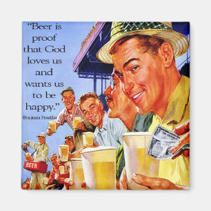 Imã A "cerveja é deus da prova ama-nos" ímã