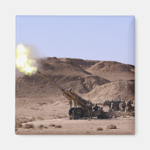 Imã A chama e o fumo emergem do focinho