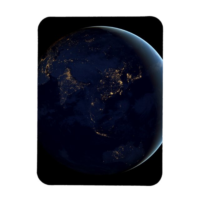 Ímã A Cidade da Terra Luz À Noite Na Ásia E Na Austrál (Vertical)