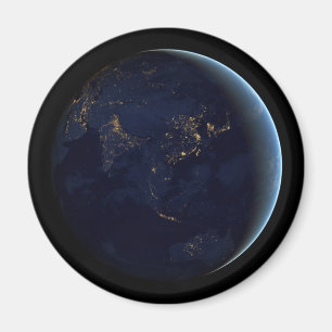 Imã A Cidade da Terra Luz À Noite Na Ásia E Na Austrál