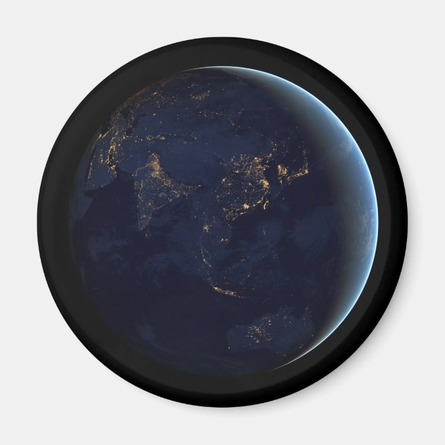 Imã A Cidade da Terra Luz À Noite Na Ásia E Na Austrál (Frente)