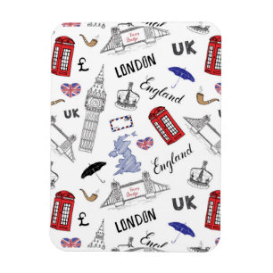 Ímã A cidade de Londres Doodles o teste padrão