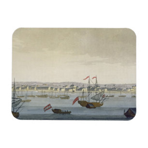 Ímã A cidade de Paramaribo (gravura da cor)