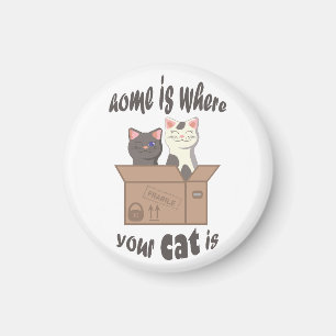 Imã A citação engraçada de Home é onde seu gato está