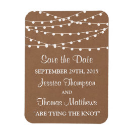 Ímã A Coleção de Casamentos Rustic Kraft String Lights