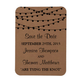 Ímã A Coleção de Casamentos Rustic Kraft String Lights