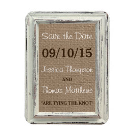 Ímã A Coleção de Casamentos Rustic White Frame & Burla