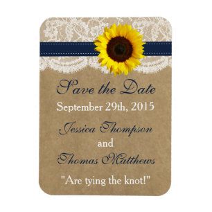 Ímã A coleção de Kraft, de laço & de girassol -