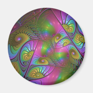 Imã A Colorida Arte Fractal Abstrata Alucinante Lumino