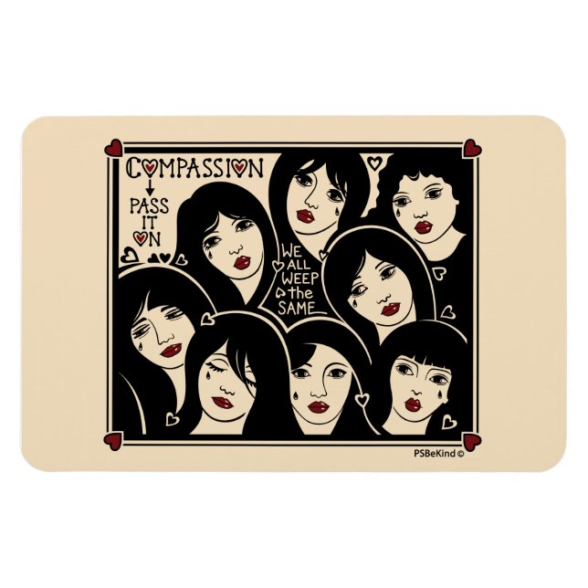 Ímã A Compaixão Passa-O No Magnet Flexível 6"x4" (Horizontal)