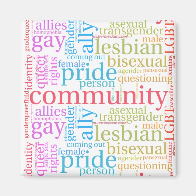 Imã A comunidade arco-íris de SlipperyJoe diz um lado  (Frente)