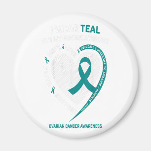 Imã A Consciência do Câncer de ovário Teal Ribbon O