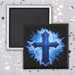 Imã A Cruz Cristã Azul, espantosa, a preto |