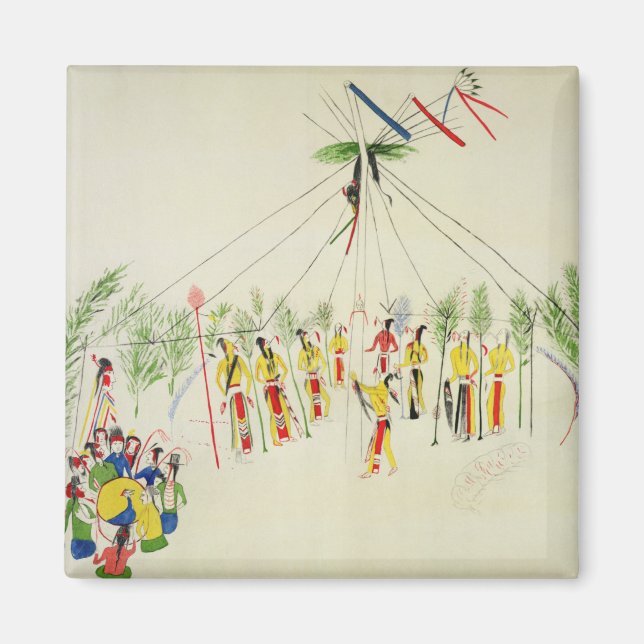 Imã A dança do Sol Shoshone (pigmento no muslin) (Frente)