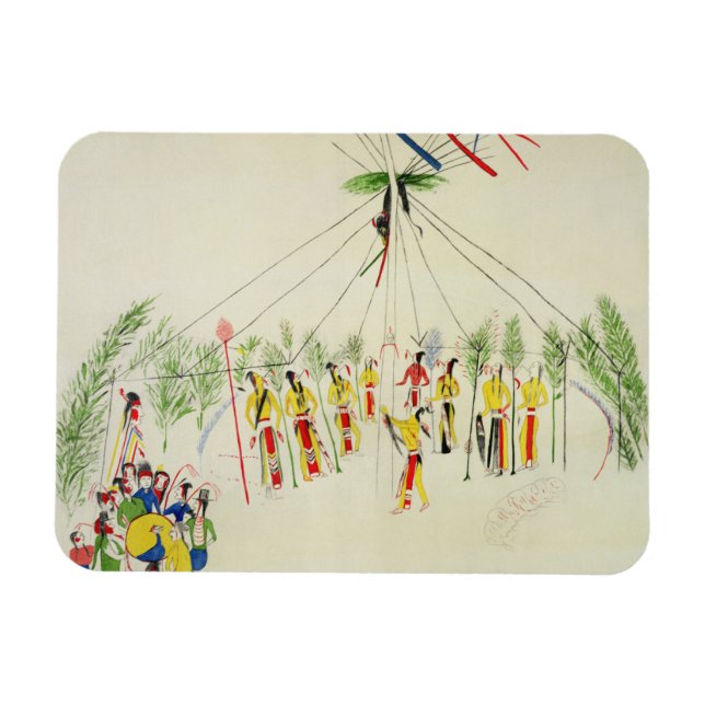 Ímã A dança do Sol Shoshone (pigmento no muslin) (Horizontal)