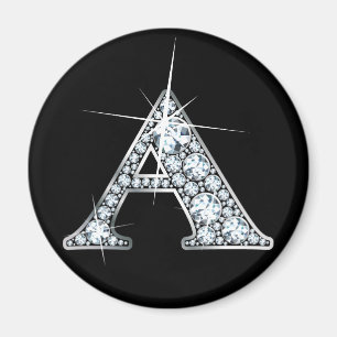 Imã "A" Diamond Bling Impressão Magnet