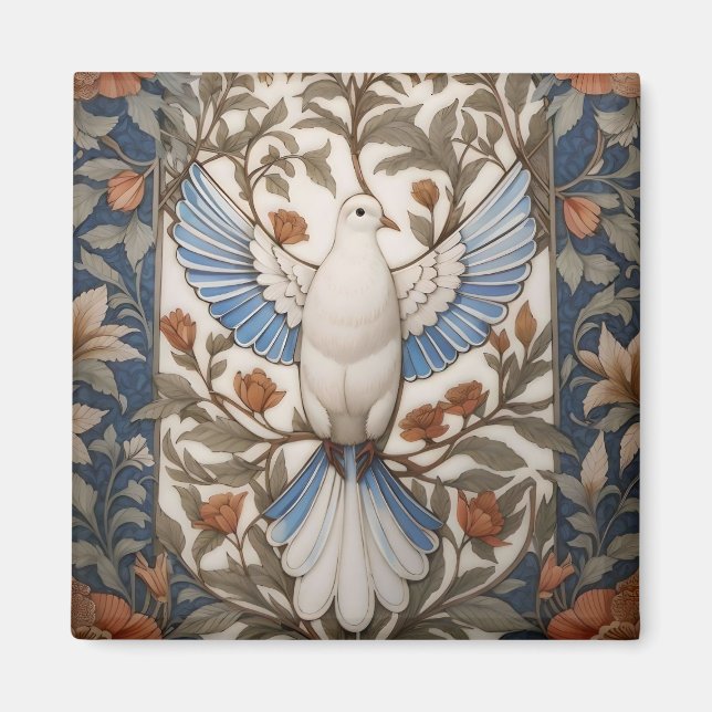 Imã A Dove Pacífica William Morris Inspirou Floral (Frente)