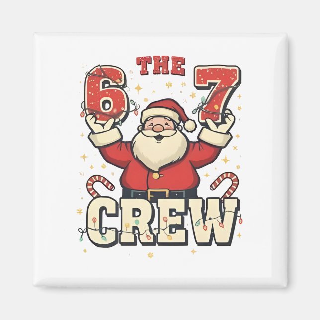 Imã A Equipe 6 7 Meme Engraçado do Papai Noel Natal  (Frente)