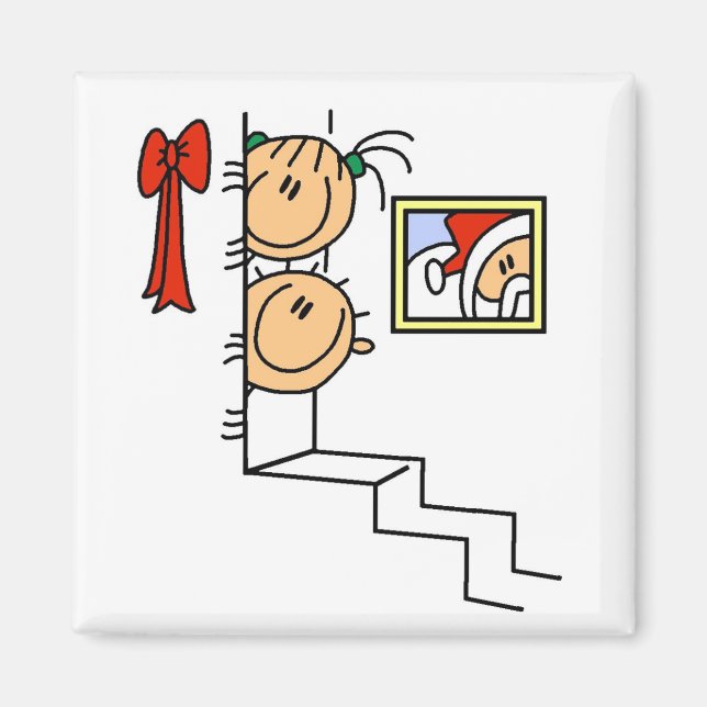 Imã À espera de T-shirts e presentes de Papais noeis (Frente)