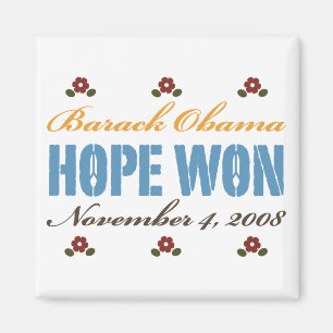 Imã A esperança ganhou o ímã de Obama