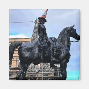 Imã A estátua Duque de Wellington com Cone de Trânsito