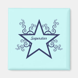 Imã A estrela mundial roda ímã, azul escuro