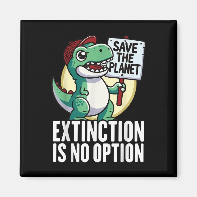 Imã A Extinção Não É Uma Opção Pro Ambiental Dinossaur (Frente)