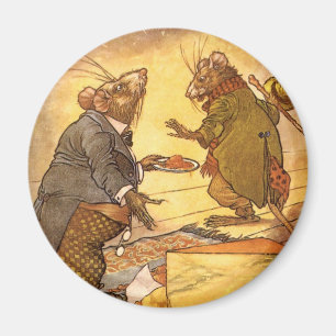 Imã A fábula de Esopo do vintage, rato do país, rato