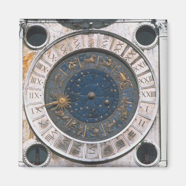 Imã A face do relógio de ouro e esmalte, design inicia (Frente)