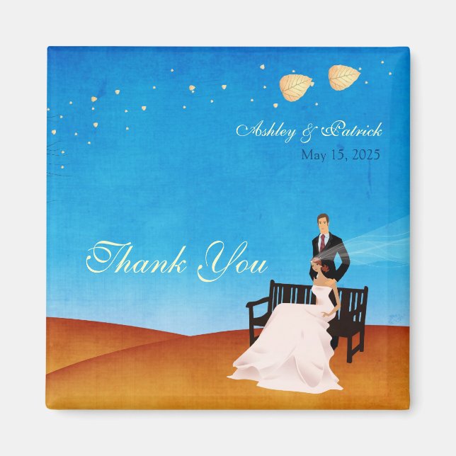 Imã A Fall (in Love) Story Wedding Magnet (Frente)
