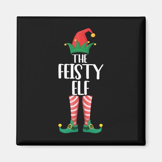 Imã A Família Feisty Elf Correspondente Grupo de Natal (Frente)
