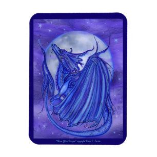 Ímã A fantasia do Dragão "Lua Brilhante" de Renee Lavo