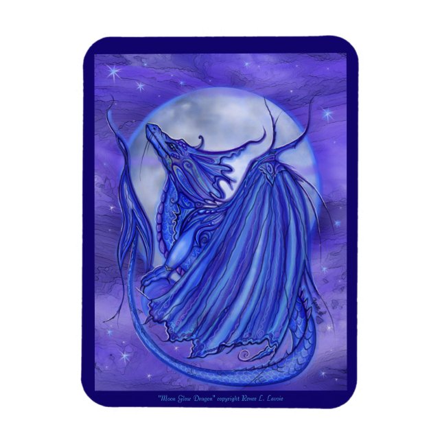 Ímã A fantasia do Dragão "Lua Brilhante" de Renee Lavo (Vertical)