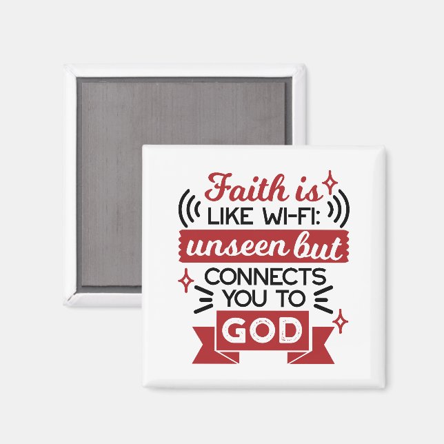 Imã A Fé É Como Wi-Fi Invisível Mas Conecta Você a Deu (Front/Back)