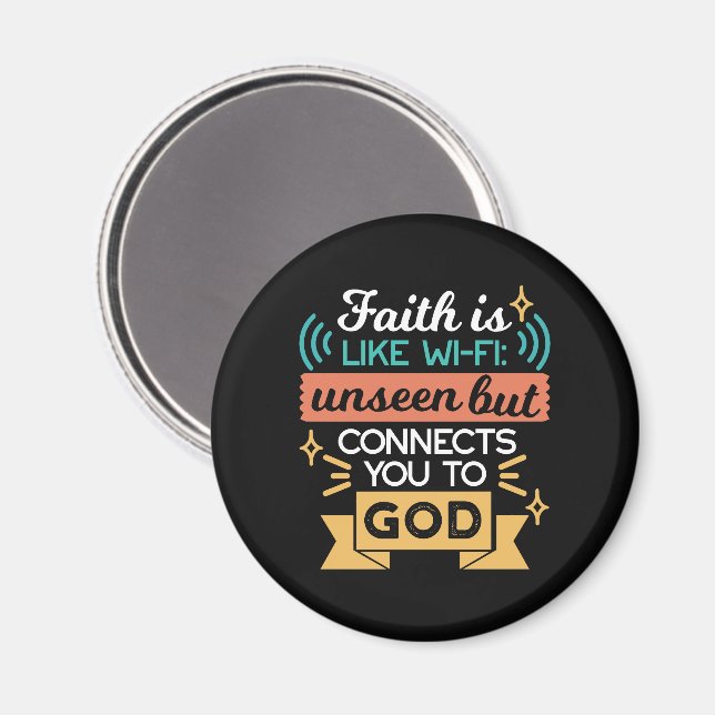 Imã A Fé é Como WiFi Citação Divertida Arte Cristã (Front/Back)