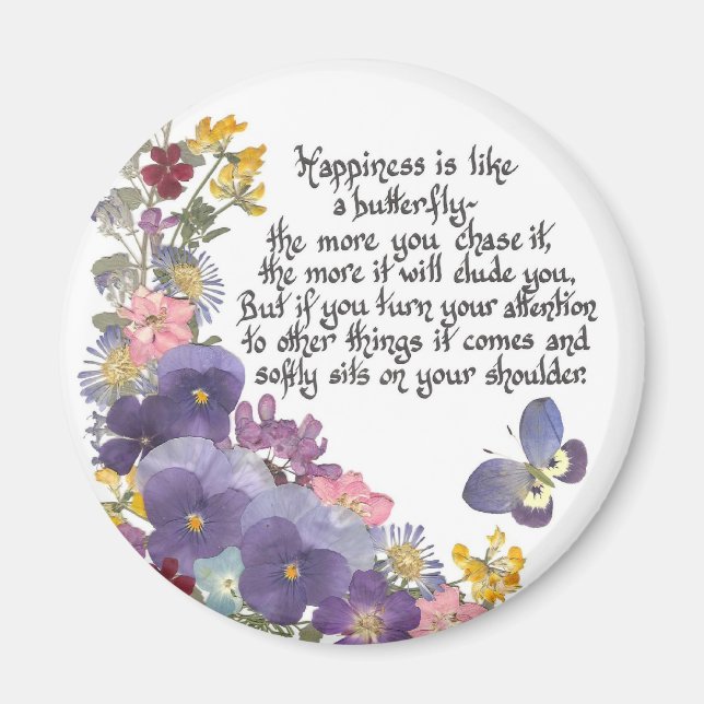 Imã A felicidade é como uma borboleta (Frente)