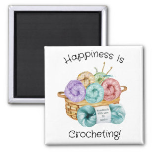 Imã A Felicidade É Personalizada Em Crocheting