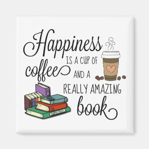 Imã A felicidade é uma Taça de Café e um Livro Incr