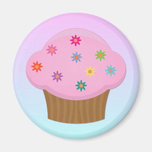 Imã A flor polvilha o ímã do cupcake