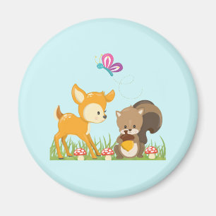 Imã A Floresta Cóta Cria Ilustração de Cartoon