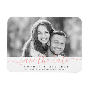 Ímã A foto de script elegante moderno salva a data