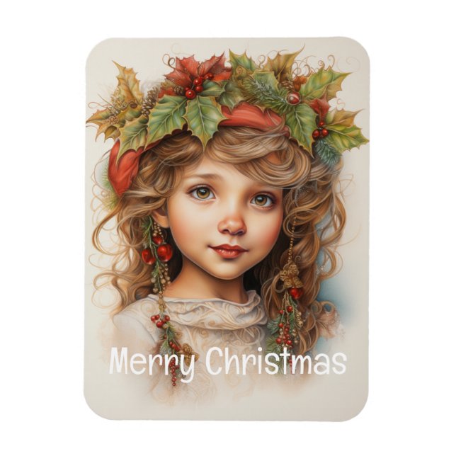 Ímã A Garota de Natal Personalizada 15 de 25 (Vertical)
