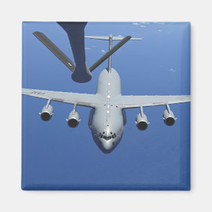 Imã A Globemaster III C-17 aproxima-se do boom