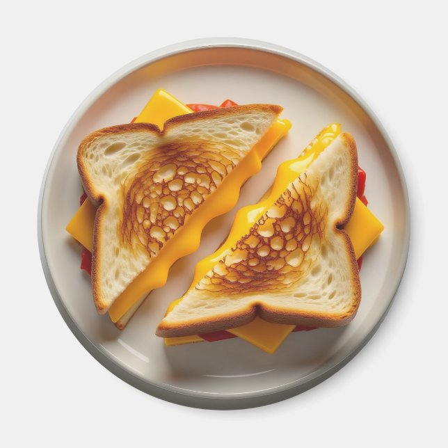 Imã A Grilled Cheese Sandwich on a Plate (Frente)
