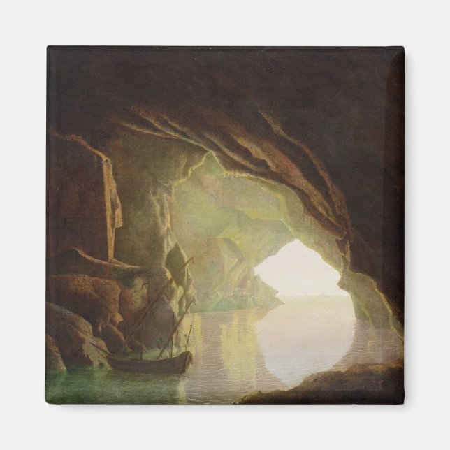 Imã A Grotto no Golfo de Salerno, Sunset, c.1780-1 (Frente)